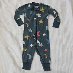 Hanna Andersson Starry Night Footie - Blue and Gold